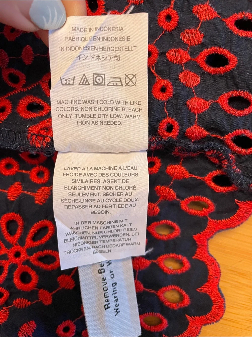 J. Crew Midi Dress Medium Embroidered Eyelet Bell Long Sleeve Navy Blue
